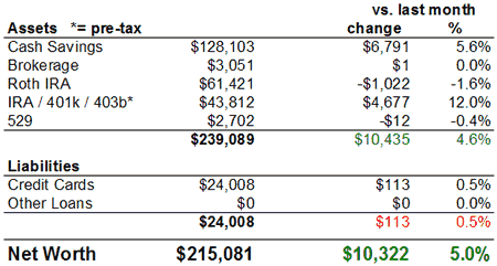 Net Worth Chart January 2008